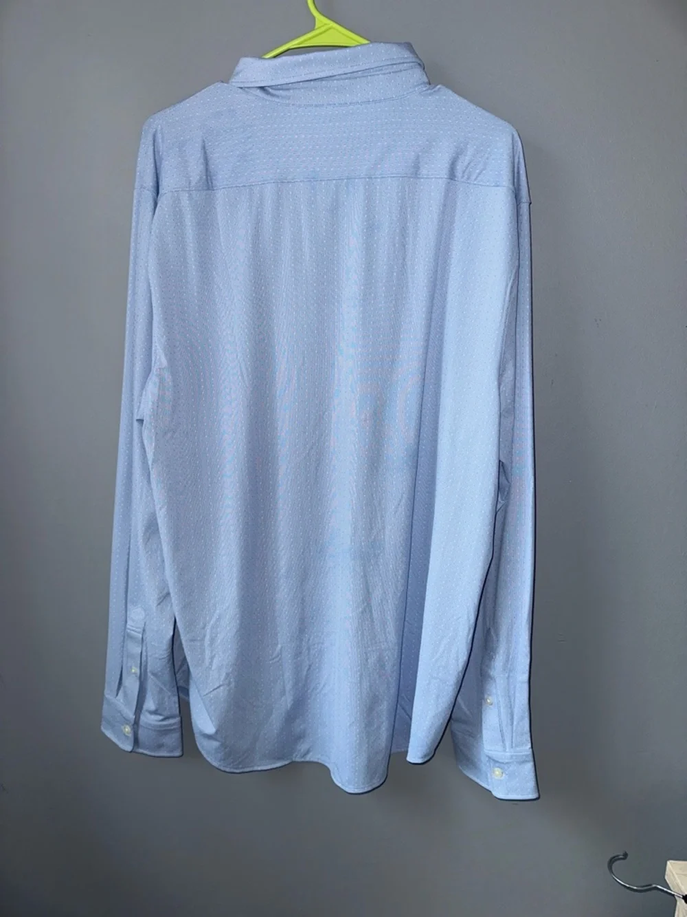 J. Crew NWT  Dobby all day performance‎ Light Blue button front Shirt men's XL